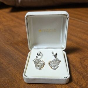 Macy's Gold and Silver Butterfly Earrings